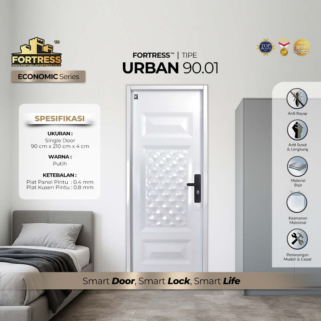 PINTU BAJA FORTRESS TYPE URBAN 90 PUTIH  - LUAR JABODETABEK