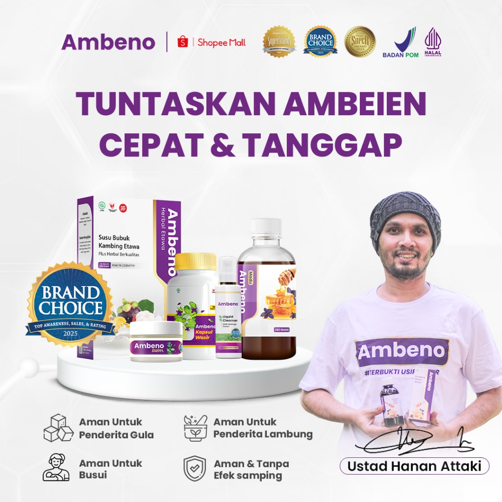 AMBENO Obat Ambeien Untuk Atasi Wasir Tanpa Operasi Sudah Halal BPOM Dan Terpercaya