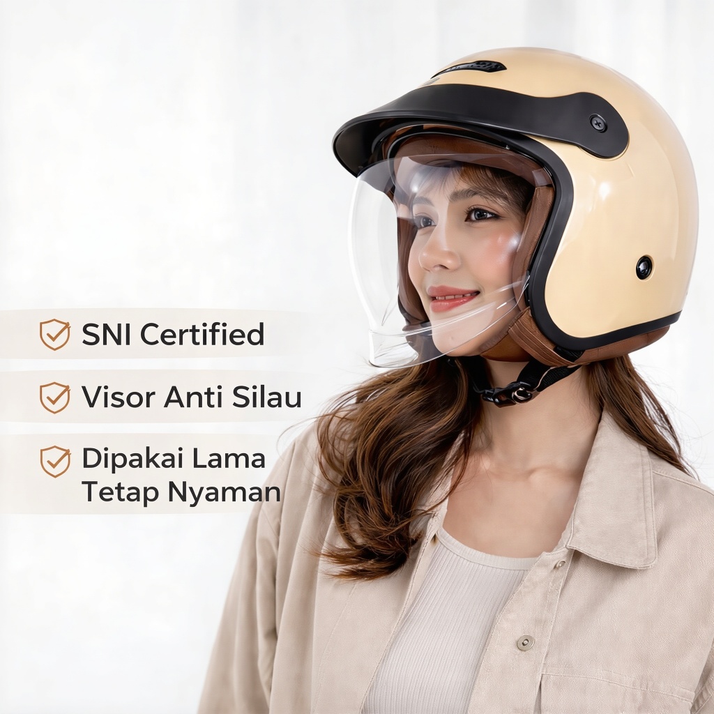 Jual Helm ALV NEMO Bogo Retro Inner Visor Terbaru Kekinian Original SNI ...