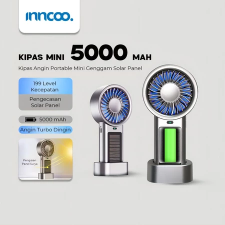 Kipas Angin Portable Mini Genggam Solar Panel Charger (Seri N90S)