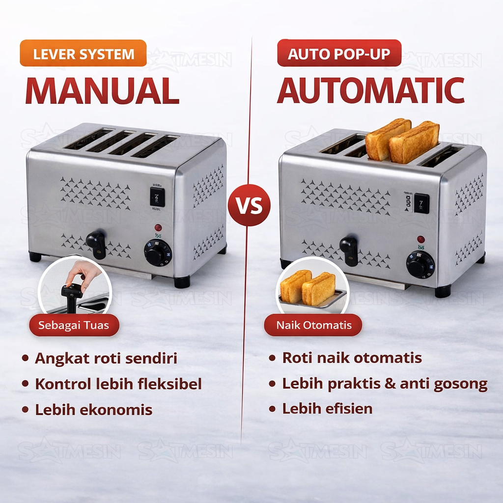 Jual Getra Mesin Toaster Roti 6 Slot Stainless Steel | Manual ...