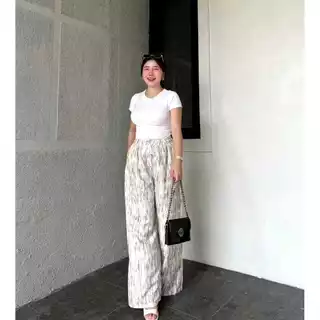 Everyday Pants Wanita Baggy Pinstripe Formal