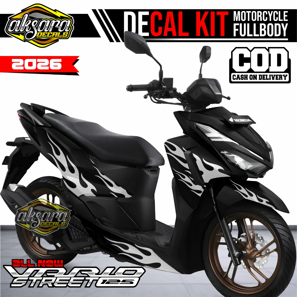 Jual (COD) Decal Kit Fullbody Motor All New Vario Street 125 Motif Api ...