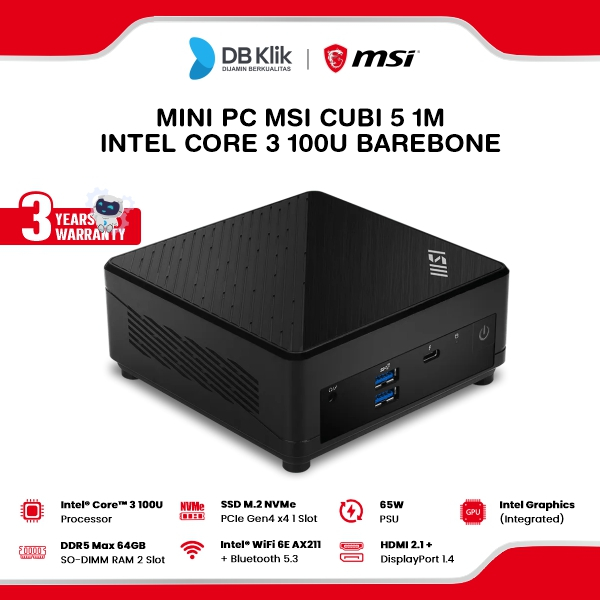 Jual Mini PC MSI CUBI 5 1M INTEL Core 3 100U Barebone | Shopee Indonesia