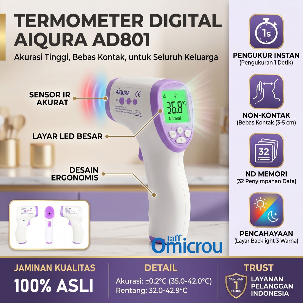 Jual [Termometer Medis]Termometer Dahi Digital Termometer Inframerah ...