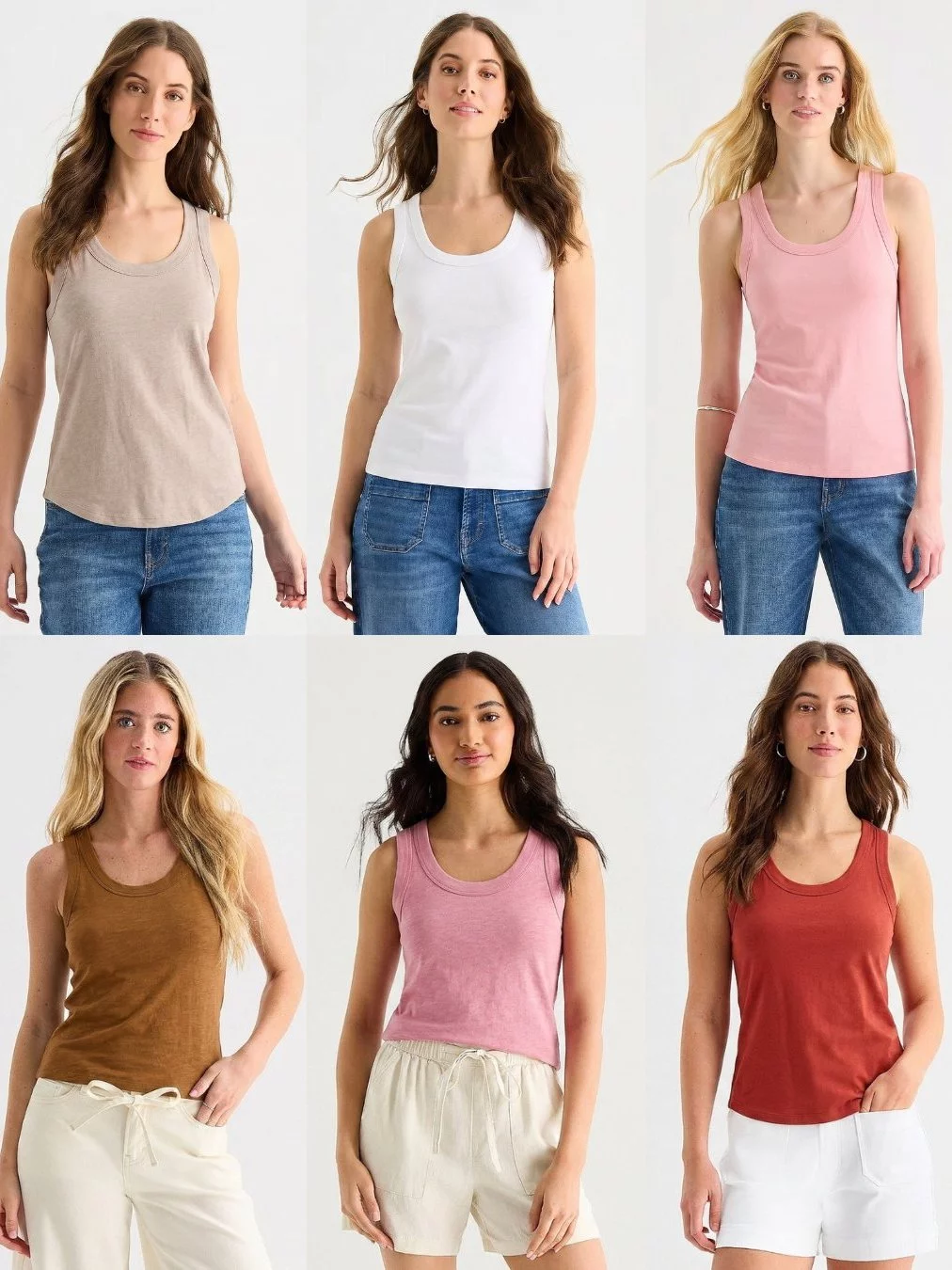 Tanktop Basic Wanita ANA Women's Round-Neck Sleeveless Tank - 2266