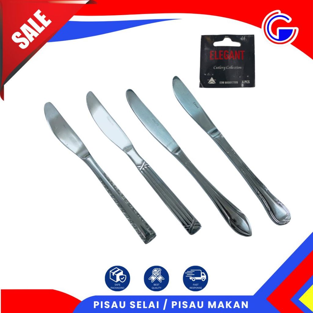 Pisau Selai Stainless / Pisau Mentega Mini Anti Karat / Small Fish Knife / Alat Makan Resto / Pisau Selai