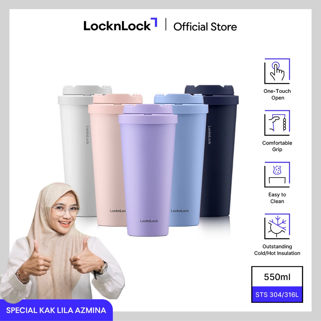 [Kak Lila]  LocknLock One Touch Clip Tumbler 550ML - LHC3249