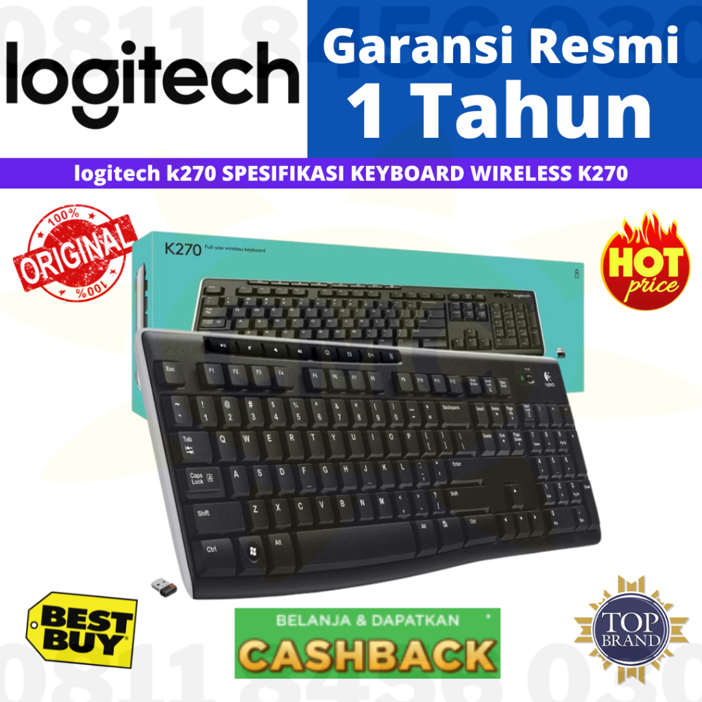 Jual logitech k 270 KEYBOARD WIRELESS K270 | Shopee Indonesia
