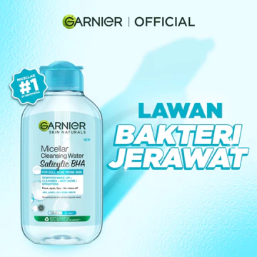 GARNIER Micellar Water Blue Salicylic Acid 125ml Skincare Cleansing Skincare Pembersih Wajah