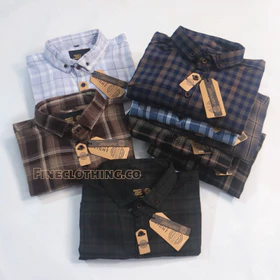 Kemeja Flanel Premium Pria Lengan Panjang Lembut Tebal Tidak Berbulu Motif Casual Brill