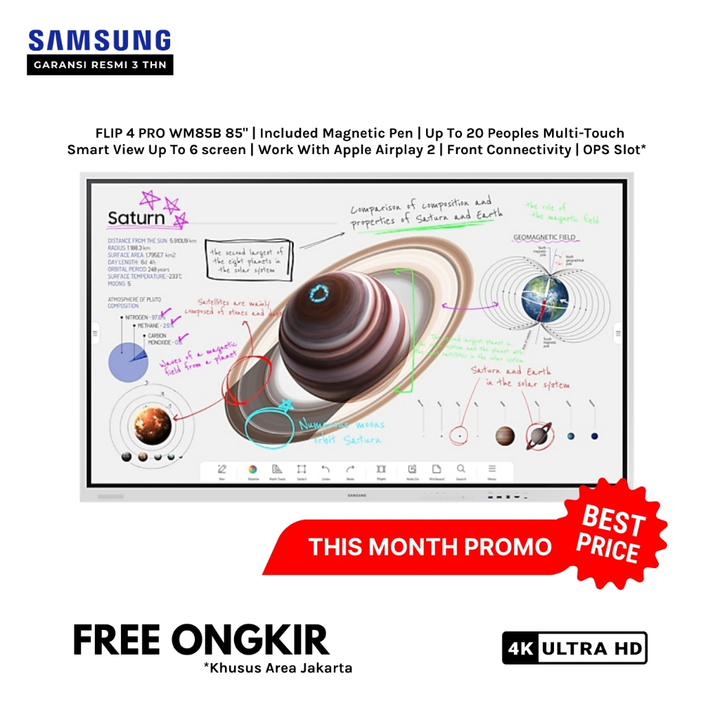 Jual Samsung Flip 4.0 Pro WM85B Interactive Display – 85 inch | Shopee ...