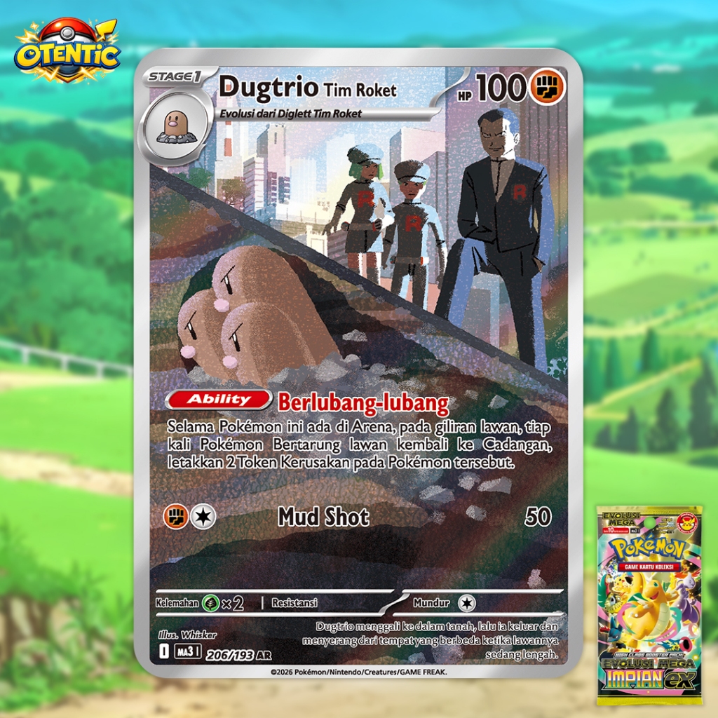 Jual Dugtrio Tim Roket – Pokémon TCG ID AR 206/193 | Shopee Indonesia
