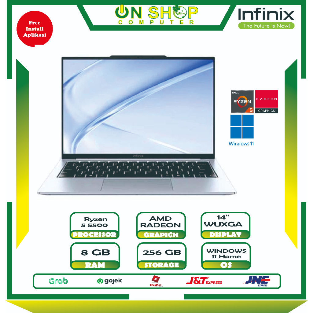 Jual INFINIX XBOOK B14 BL41A7 AMD Ryzen 5 5500U RAM 8GB 256GB Windows ...