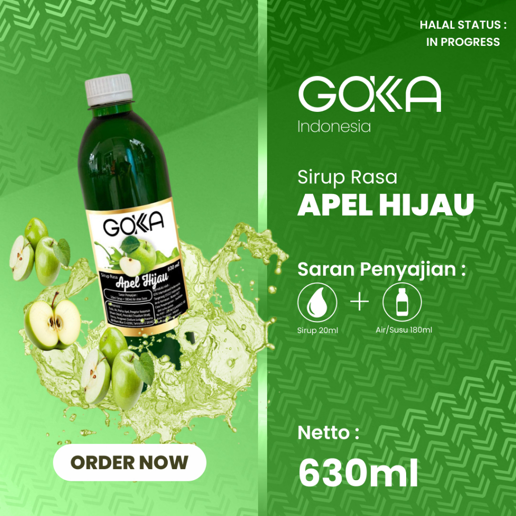 Jual Apel Hijau Syrup / Minuman Sirup Gokka Rasa Apel Hijau 630ml ...