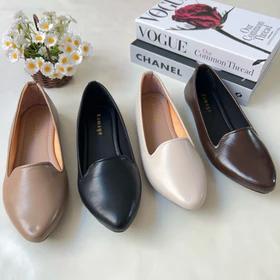 SALE! Flat Shoes Sepatu Wanita Polos Elegant Sol Karet Lentur HS 02