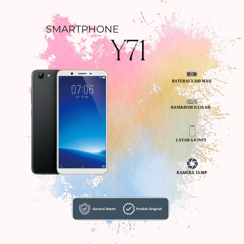HP VIVO Y71 RAM 6/128GB KAMERA 13MP LAYAR 6.0 INCI ORIGINAL GARANSI 1 T AHUN