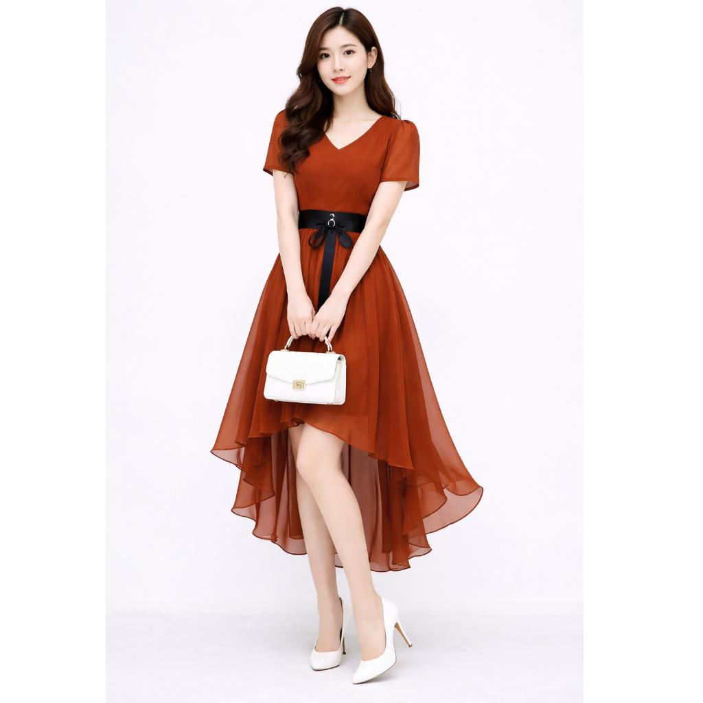 knee length dresses for ladies CONNEXION COTTON WITH FABRIC BELT MIDI DRESS WANITA  Matahari.com