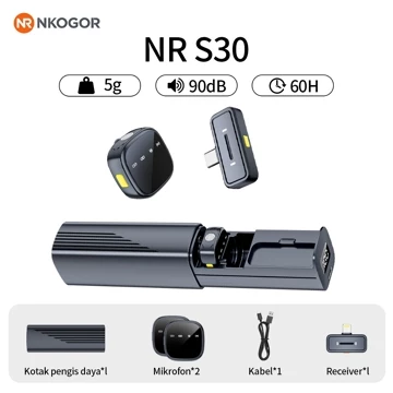SRX S30 2 In 1 Mic Clip On Wireless Microphone Lavalier Mikrofon Clip Nirkabel Profesional Plug