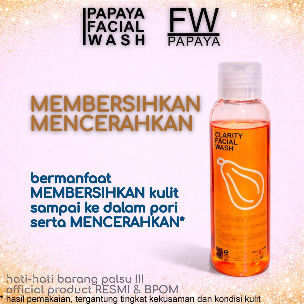 SABUN PEPAYA KENTAL CLARITY FACIAL WASH 60 ml dan 100 ml || SABUN WAJAH GLOWING PAPAYA
