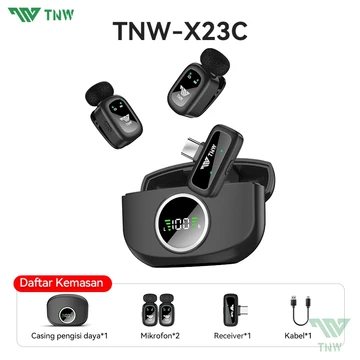 TNW A30 Wireless Clip On Mic Microphone Dual Mikrofon Wireless Mikrofon Hp Lavalier Microphone
