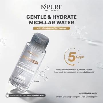 NPURE Gentle Hydrate Micellar Water 300ml Make Up Remover Pembersih Make Up Deep Cleansing No