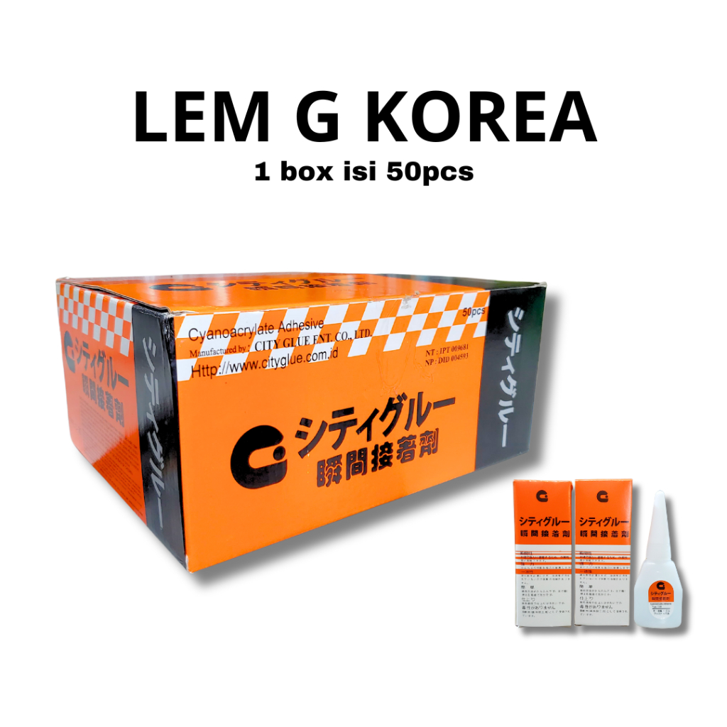 Jual [ 1 BOX isi 50 pcs ] Lem Korea G Asli ada barcode sertifikat yang ...