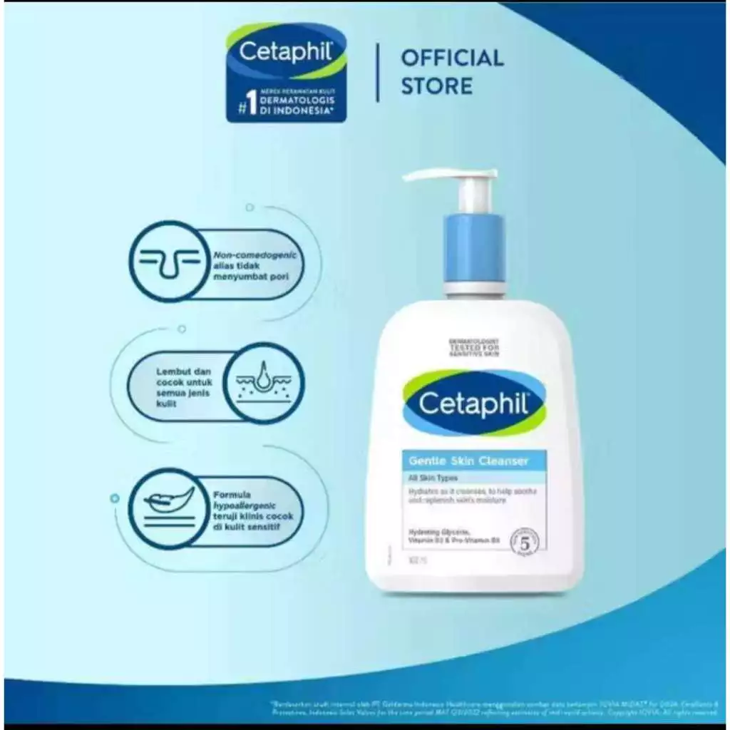 Cetaphil Gentle Skin Cleanser dan Cetaphil Moisturizing Cream untuk kulit sensitif dan kering