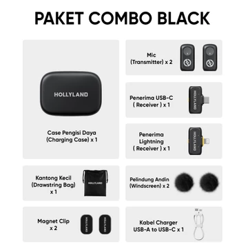 Hollyland Lark A1 Wireless Microphone Smartphone Dengan Noise Canceling