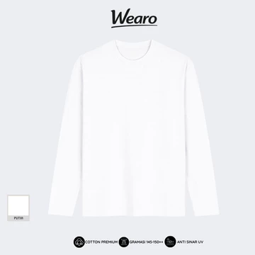 Kaos Polos Panjang Cotton Combed Premium Kaos Lengan Panjang Pria Wanita Round Neck Reguler Fit