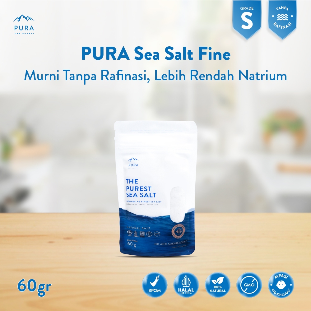 Jual Pura Sea Salt Fine 60gr - Garam Laut Halus - Garam Organik - Garam ...