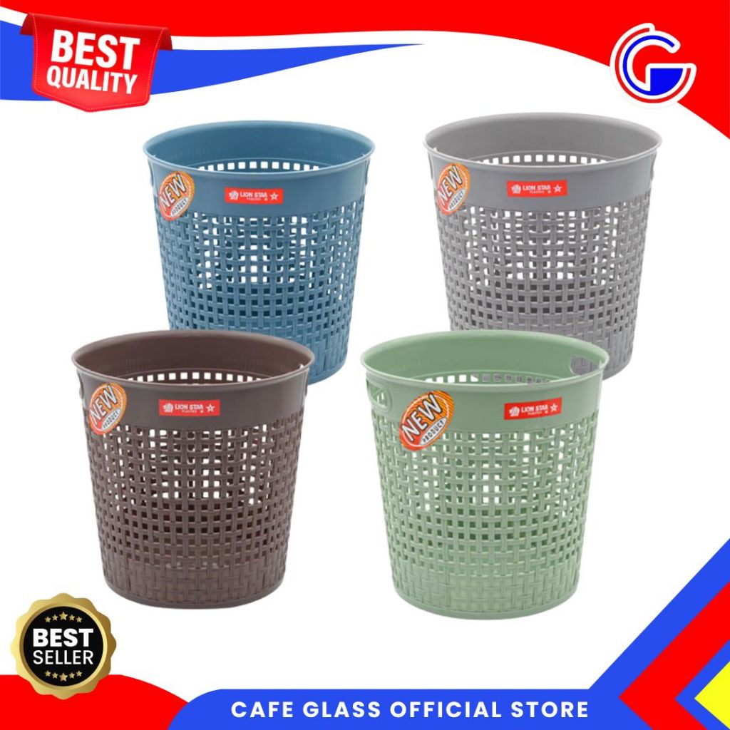 Keranjang Tempat Sampah 10 Liter Plastik Lion Star - Tempat Sampah Aesthetic - Round Dust Bin Veli