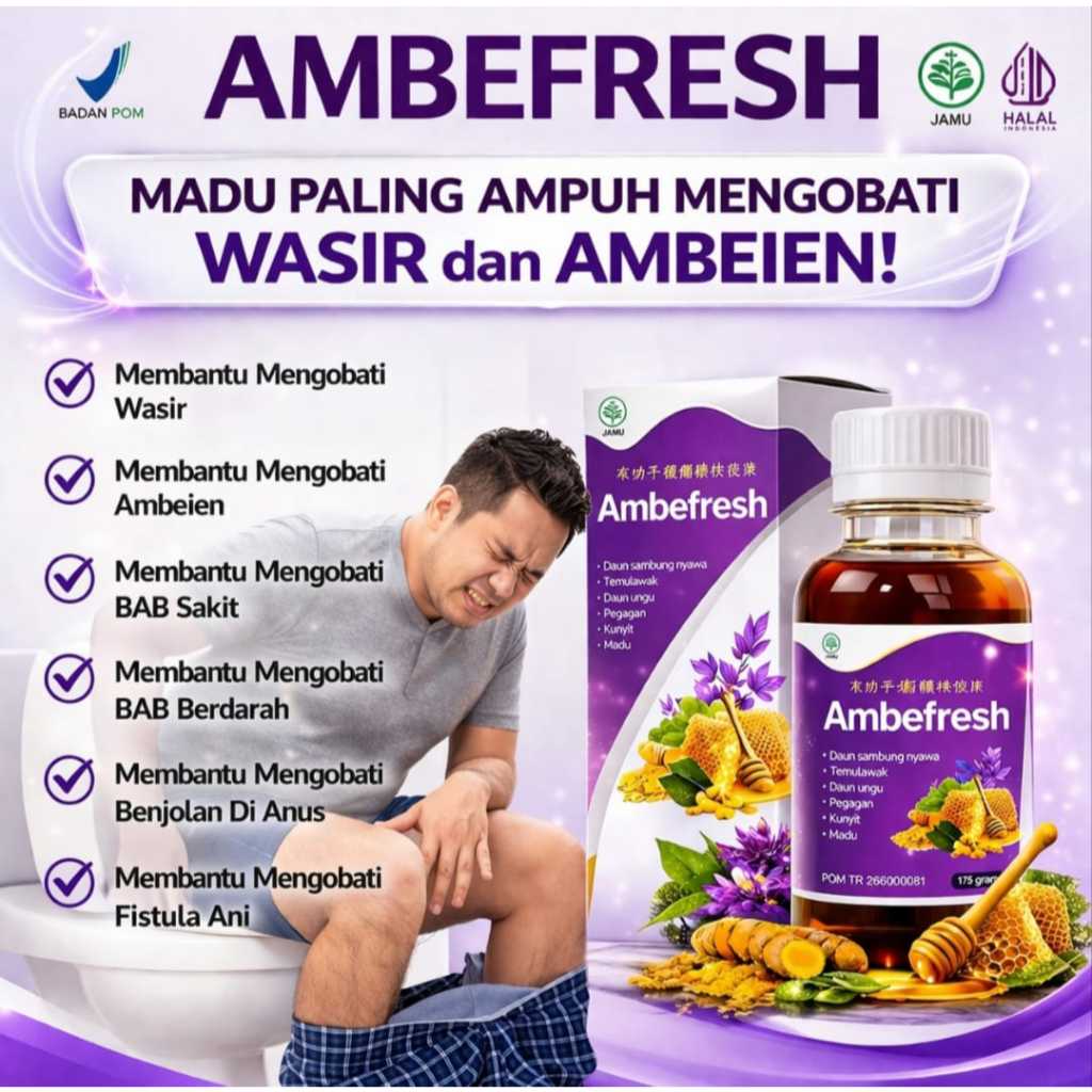 AMBEFRESH Obat Ambeien Obat Wasir Obat Bab Berdarah 100% Asli Original BPOM