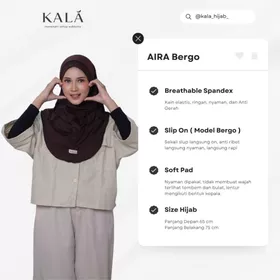 KALAHIJAB Aira Bergo All Size (SoftPad) Hijab Bergo Instan Breathable Spandex Hijab Daily Nyaman