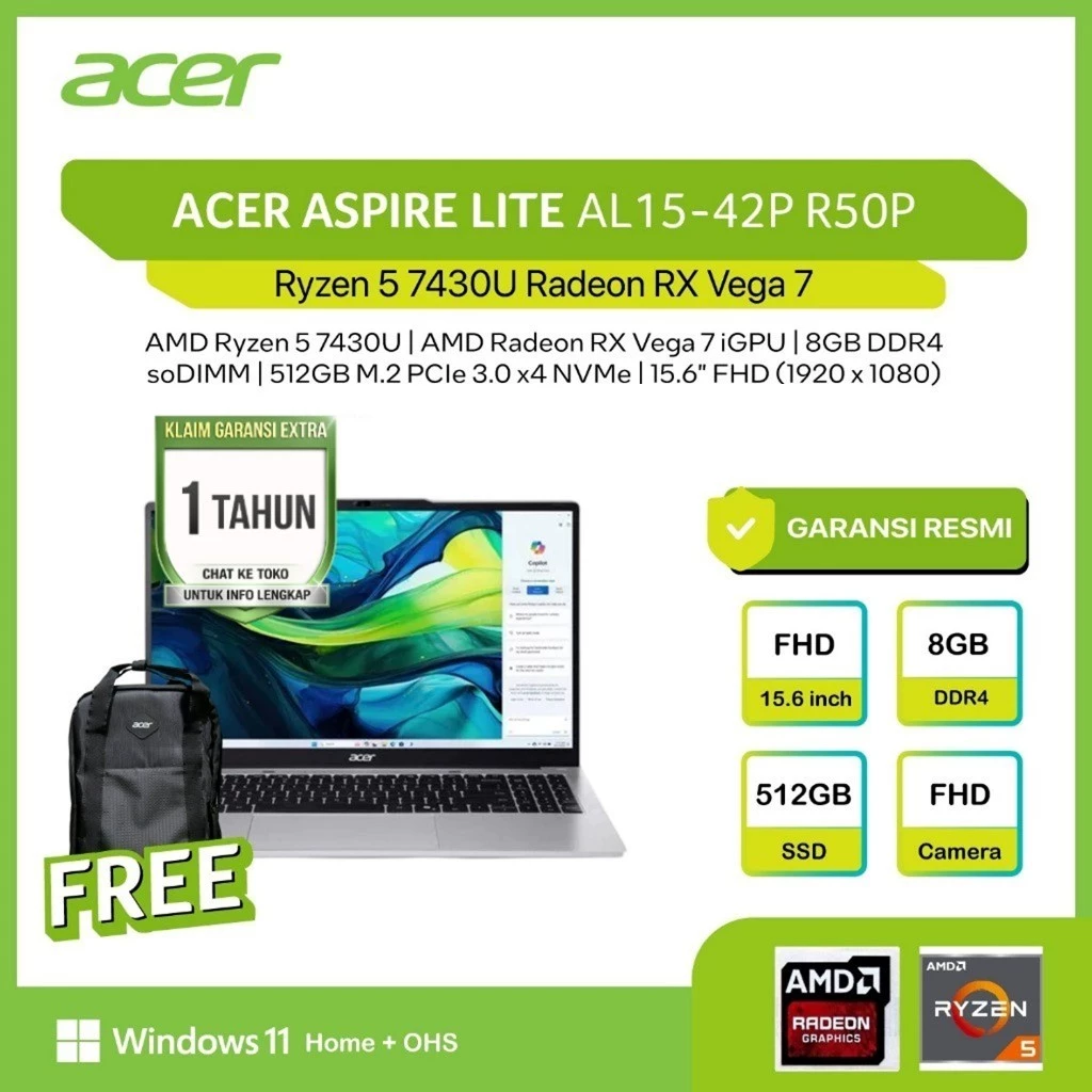 Acer Aspire Lite 15 Ryzen 5 laptop murah terbaik 2026