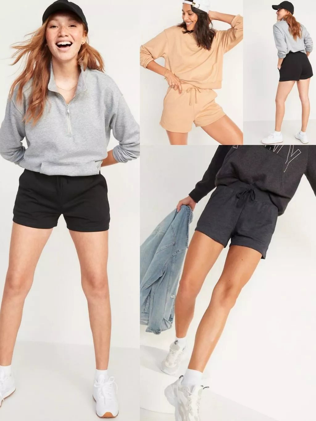 Celana Pendek Wanita OLN High-Waisted Vintage French Terry Sweat Shorts - 2320