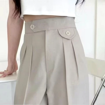 GF Celana Kulot Wanita Loose Pants Highwaist ORO PANTS Variasi Kancing Anti Kusut Bahan Jatuh