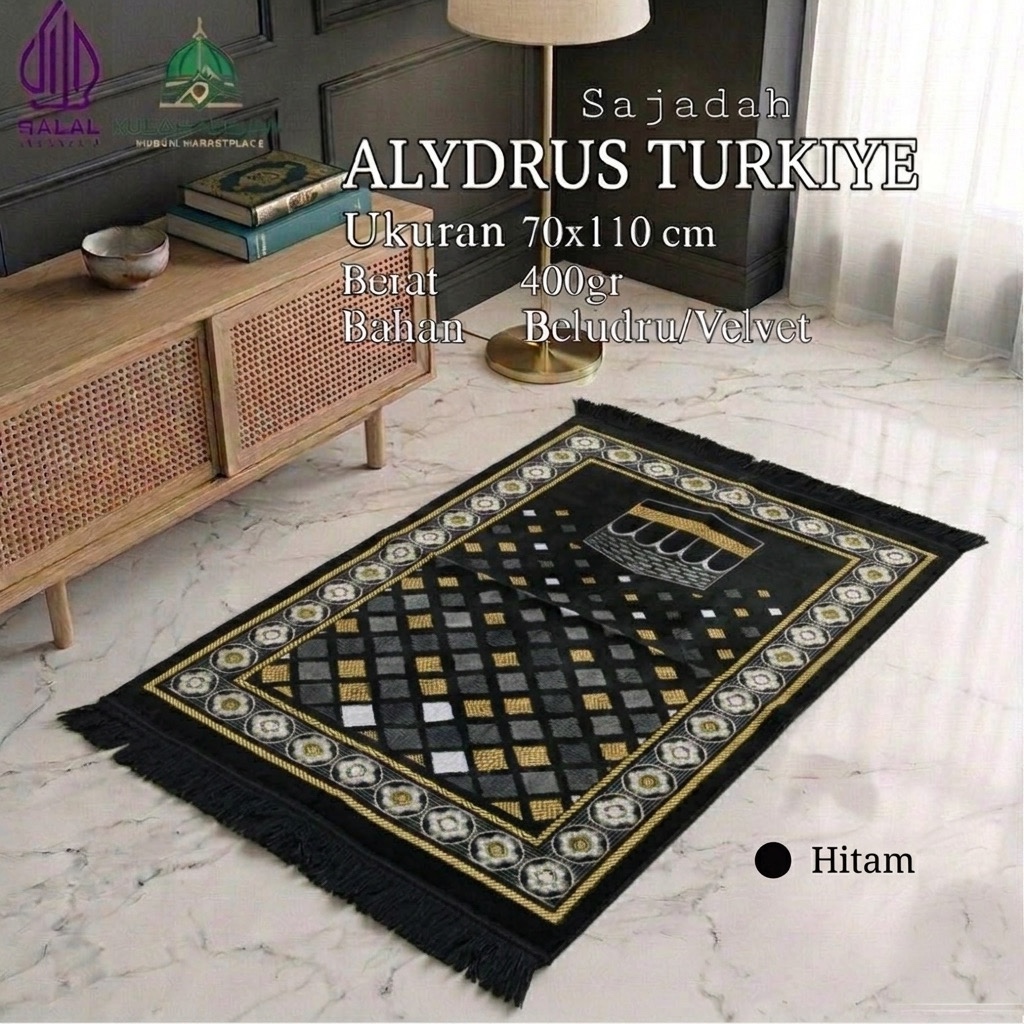 ALYDRUS HARMONI TURKIYE 70x110cm Dewasa Sajadah Turki Beludru Halus Tebal Empuk Jumbo Souvenir Umroh