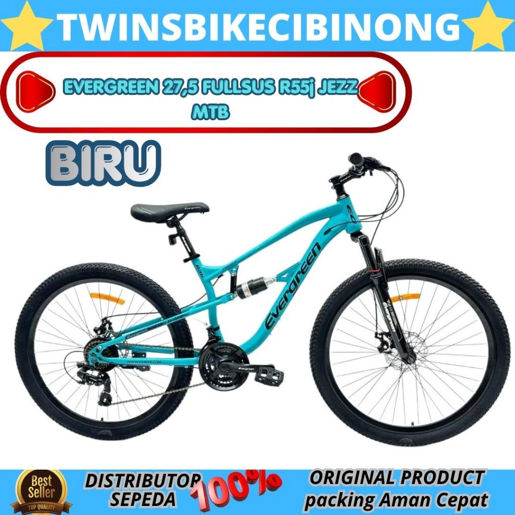 Jual Sepeda Gunung 27,5 Inc Evergreen Ranger R55J FULLSUSPENSION 3 x8 ...