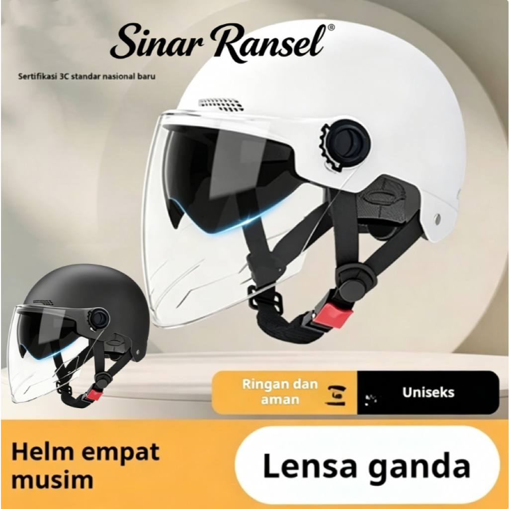 Jual Helm Unisex Kaca Double Visor SNI Untuk Motor Listrik Motor Bisa ...