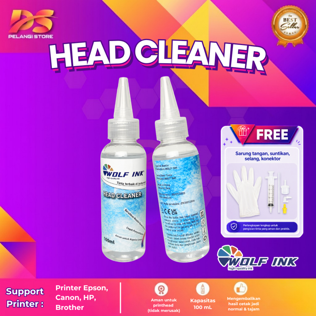 Jual Head Cleaner Wolf Ink Pembersih Printer Cartridge Cocok untuk ...