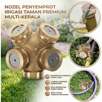 Sprinkler Spray Nozzle Air Irigasi Taman Brass 4 Holes - WCIC