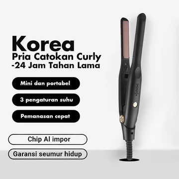 MangoMan Alat Catok Rambut Pria Korea Pelurus Rambut Ionik 2 In 1 Pelurus Rambut Pengeriting