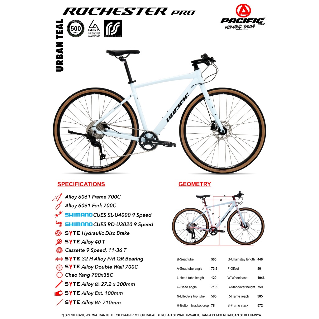 Jual SEPEDA BALAP ROADBIKE PACIFIC ROCHESTER PRO 700c 9SPEED SEPEDA ...