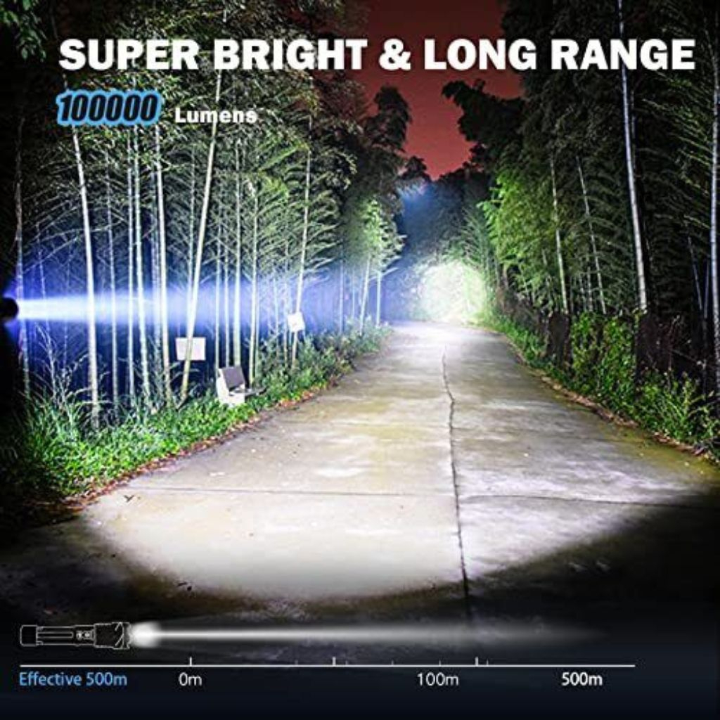 Jual GARANSI 1 TAHUN - Senter LED 50W Double Light Merah Putih Dengan ...
