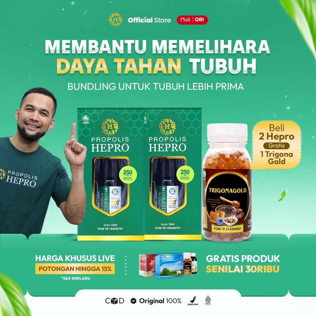 Propolis Hepro [ Beli 2 Free Trigona Gold 100 Kapsul ]