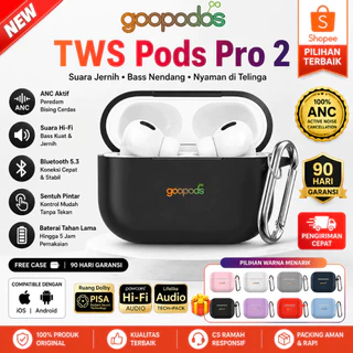 Goopodos TWS ANC Pods Pro 3 /TWS Pods Pro 2 / TWS Pods Gen4 Earphone bluetooth headset Bluetooth Headset gaming headset + Free Premium Silicone Softcase with Hook for TWS Pods Gen 4 TWS Pods Gen 2 For IOS&Android
