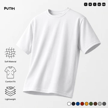 Kaos Polos Lengan Pendek Pria Wanita – Basic T Shirt Reguler Fit Premium Cotton LOXY ID