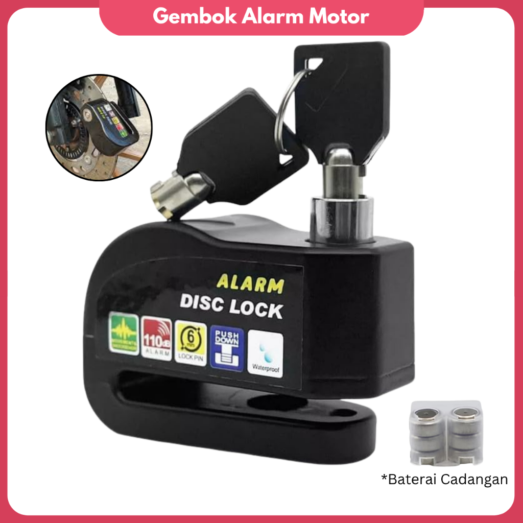 Jual Gembok Alarm Motor Pengunci Kendaraan Kunci Alarm Motor Disc Brake ...