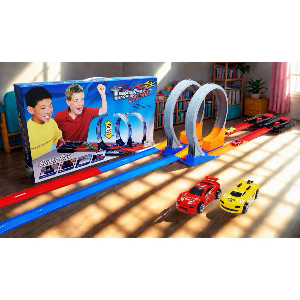 Jual Track Racing Mainan Anak Track 2 Jalur Lintasan Balap Diecast ...
